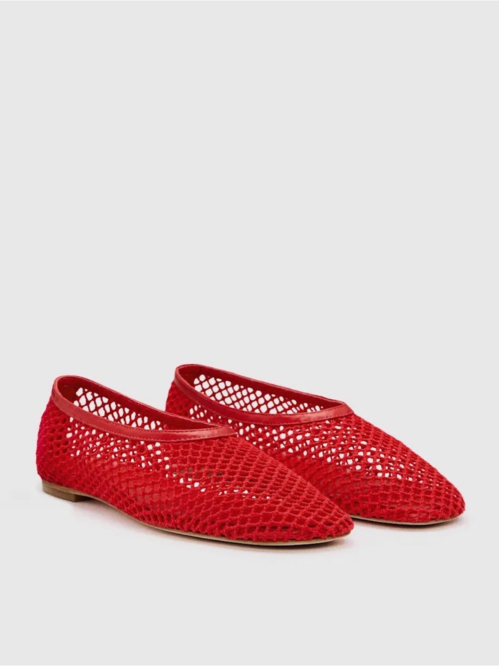 NEW IN BOX Reformation Britt Mesh Ballet Flat Red - Size 8.5